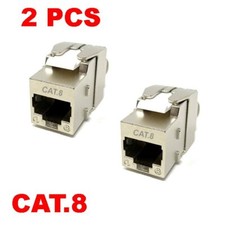 2 PCS CAT8 Shielded Keystone Insert RJ45 Ethernet LAN Network 40G Jack Tool-Less picture