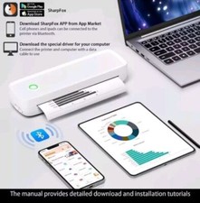 MinZhi Portable Thermal Printer A80 Wireless Printer w/ 2 Rolls Thermal Paper picture