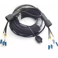 50M LC-LC Waterproof Head SM 4 Strand Armored Field TPU Optical Patch Cord Cable picture