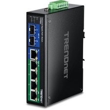 7-Port Industrial Gigabit PoE+ DIN-Rail Switch, TI-PG62, 120W PoE Power picture