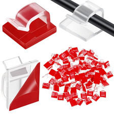 Blulu 100 Pcs Adhesive Cable Wire Clips, Outdoor Light Clips, Cord Management Wi picture
