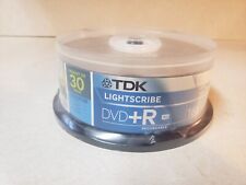 Vintage TDK DVD+R 30 Pack Blank Sealed New 16x Speed 4.7 GB Size Discs picture