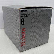Case of 6 Apple Imagewriter Ribbon BM160 Nu-kote Black Matrix Inked Nylon NOS picture