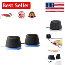 Black 2.0 Stereo Speakers with In-line Volume Control & Dynamic Sound picture