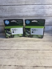 New Lot Of 2 Genuine HP 920XL High Yield Black Ink CD975AN Exp Oct 2025 Sealed picture