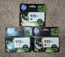 3 Genuine HP 935xl Ink Cartridges - CYAN MAGENTA YELLOW - Exp 2023 - NEW picture