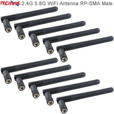 10pcs 2.4G 5.8G Dual Band High Gain 3dBi RP-SMA Male Wireless WiFi Antenna 110mm picture