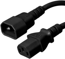 10 PACK LOT 8ft IEC C14 - C13 Black Power Cord 14AWG 15A/1875W 100-250V 2.4M picture