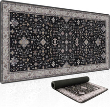 Black Desk Mat XXL Large Mouse Pad Gaming Mousepad with Stitched Edges Non Slip picture