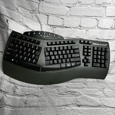 Fellowes Microban Ergonomic Wired USB Keyboard KU-9938 / 98915 Gray Black GUC picture