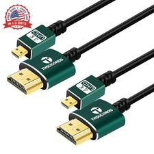 Thin Micro HDMI to HDMI Cable 3.3FT 2Pack, Ultra Slim&Flexible Soft Micro HDMI D picture