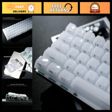 Custom Jelly Keycaps for Mechanical Keyboards - White Clear Side Print, MDA Prof picture