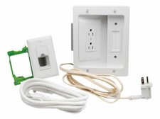 Sanus Legrand In-Wall Cable Concealer Recessed Power Kit for Mounted TVs white picture