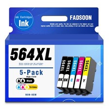 564XL 5PK 2BK/C/M/Y/PBK Ink Cartridge Set Photosmart Premium C309a C310a picture