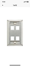 Leviton 43080-1L4 Stainless Steel Single-Gang 4-Port with ID Windows Lot Of 10 picture