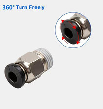 10PCS PC4-M10 Bowden Tube Coupler Male Straight PTFE Tube Push Pneumatic Conn... picture