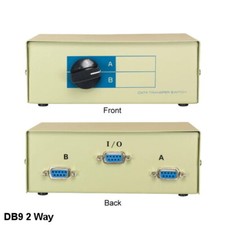 2 Way DB9 Female Manual Data Switch Box Rotary Dail Type RS232 Printer Scanner picture