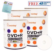 400 Smartbuy 16X DVD+R 4.7GB White Inkjet Printable Disc +FREE Micro Fiber Cloth picture