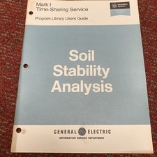 Ge General Electric Soil Stability Analysis Mark 1 Time Sharing Service 1968 picture