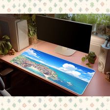 Pokemon Coastal Town Ocean Landscape Desk Mat Mouse Pad Anime Gaming Large picture