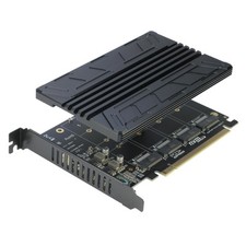 Quad NVMe PCIe Adapter, 4-Port NVMe to PCI-e 4.0/3.0 x16 Expand Controller Ca... picture
