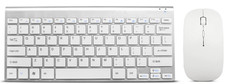 Macally Ultra-Thin Wireless Combo USB Computer Keyboard Mouse Silver White picture