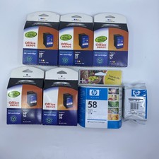 Office Depot OEM HP 56 57 58 Printer Ink Cartridges New Sealed Expired Lot of 7 picture