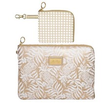 Lilly Pulitzer Padded Tech Sleeve & Small Zip Pouch, Gold Metallic Bon Vivants picture