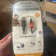 New Belkin 5-pin mini-b hi-speed USB 2.0 cable, 10 ft- SHIPS FREE picture