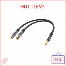 KINGTOP 3.5mm Headphone Mic Splitter Adapter - [1 Male to 2 Female] Headset Spli picture