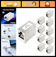 RJ45 Cat6 Coupler 10-Pack, Shielded Ethernet Extender, PoE Female to Female Conn picture