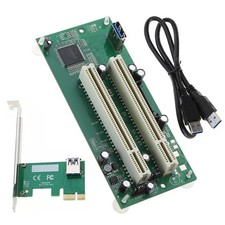 PCB PCI-E to 2xPCI Adapter Cable PCIE x1 to x16 Card PCI-Expansion Converter picture