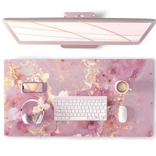 QIYI Large Mouse Pad, Cute Pink Desk Mat for 31.5