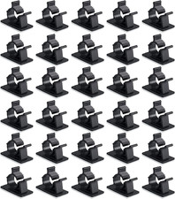 30 Pcs Black Clips Self Adhesive Backed Nylon Wire Adjustable Cable Clips Adhesi picture