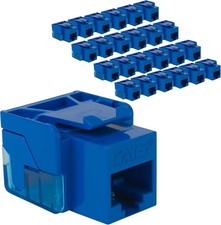 ICC CAT5e Keystone Jack BLUE  w/ InLine IDC. UL Listed PoE++ TAA VoIP Compliant picture