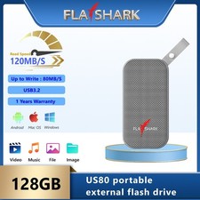 FLASHARK external flash drive 128GB USB-C USB3.2 dedicated for audio and video picture