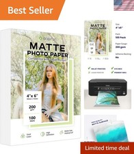 Matte Photo Paper 4x6, 200 GSM/54LB Inkjet Photo Paper for Printer 100 Sheets... picture
