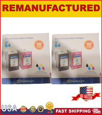 Dataproducts Reman Inkjet Cartridge 64 One Black and one Tricolor Cartridge -2PK picture