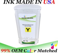 Reman for  HP 72 Yellow Ink cartridge C9373A for HP Designjet T1100 T1300 T2300 picture