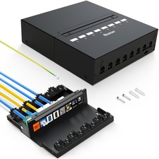 PBAEGAV 8 Port Blank Patch Panel 1U 8 Panel, Black picture