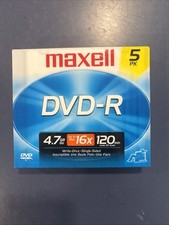 Maxwell 4.7 DVD-R 5 pk Brand New sealed package  120 Min Up To 16X Max picture
