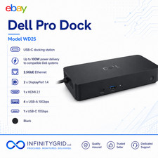 NEW Dell Pro Dock WD25 USB-C Docking Station 100W 2.5GbE HDMI DP 210-BRPX picture