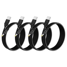 4Pcs USB to DC Power Cable 4x1.7mm, 5V 3A for LED Lights, 0.5 M/2Ft, Black picture