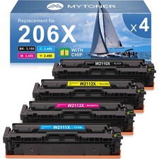 MYTONER 206X Toner Cartridges 4 Pack High Yield for M283fdw M283cdw M255dw picture