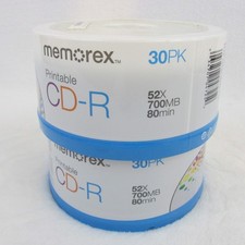 Lot of 2 Memorex Music CD-R 30 Pack 52x 700MB 80min 52x Recordable picture