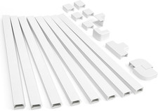 126In Cord Hider Kit,  Cord Cover for Wall Mounted TV, Paintable Wire Cover for picture