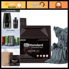 8K Standard 3D Printer Resin - Space Grey, High Precision, 2000G for UV LCD Prin picture