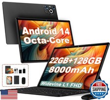 Dghrti 2025 Android 14 Tablet, 22GB RAM+128GB ROM+1TB Expand, 8000mAh Battery picture