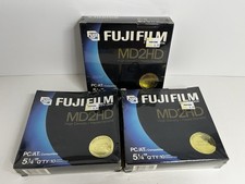 Lot Of 3 Boxes New Sealed Fujifilm MD2HD Floppy Disk 5 1/4” Sets Of 10 picture