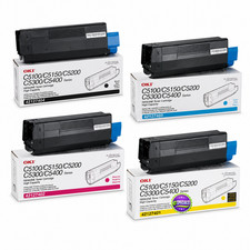 Genuine OkiData 42127401, 42127402, 42127403, 42127404 Toner Set We Ship Fast picture